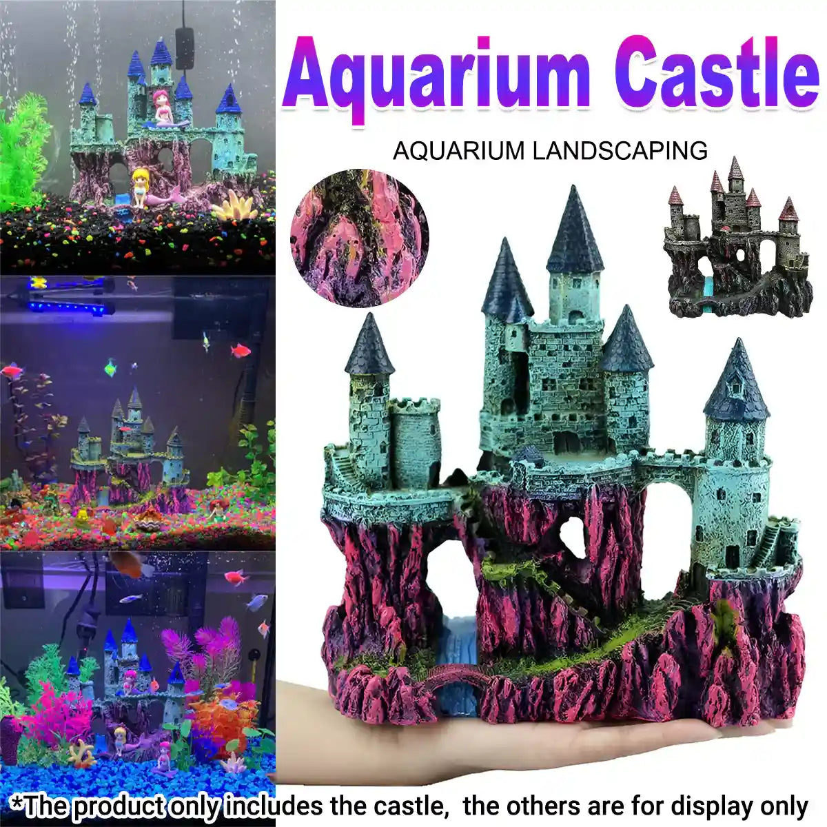 Fantasy Castle Ornament Fish Tank Decoration for Aquariums and Terrariums