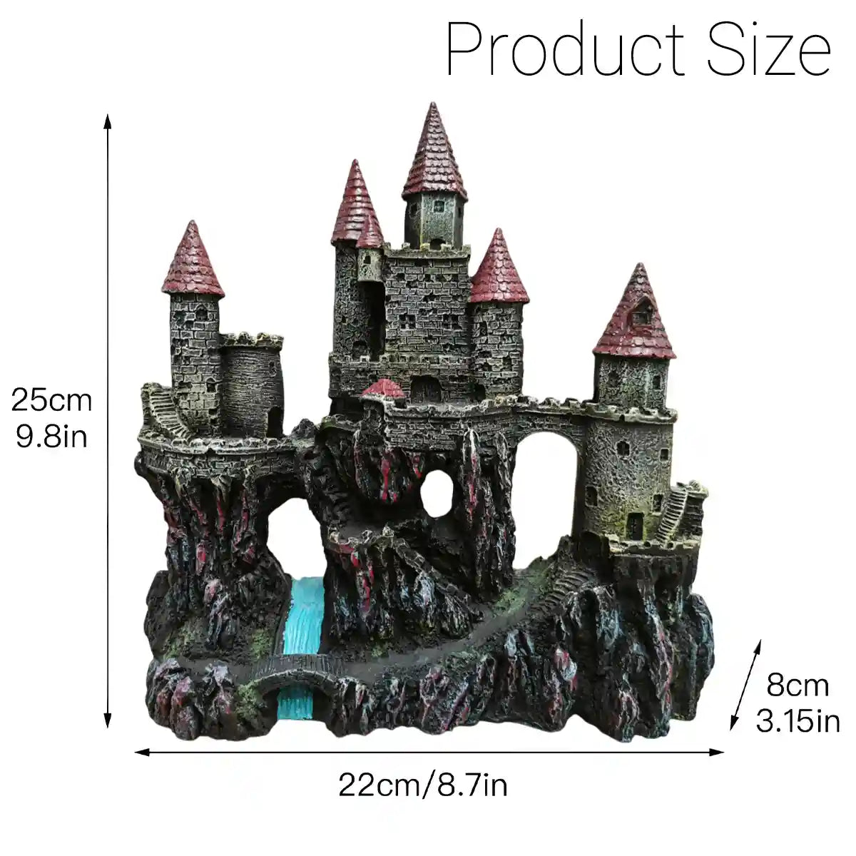 Fantasy Castle Ornament Fish Tank Decoration for Aquariums and Terrariums