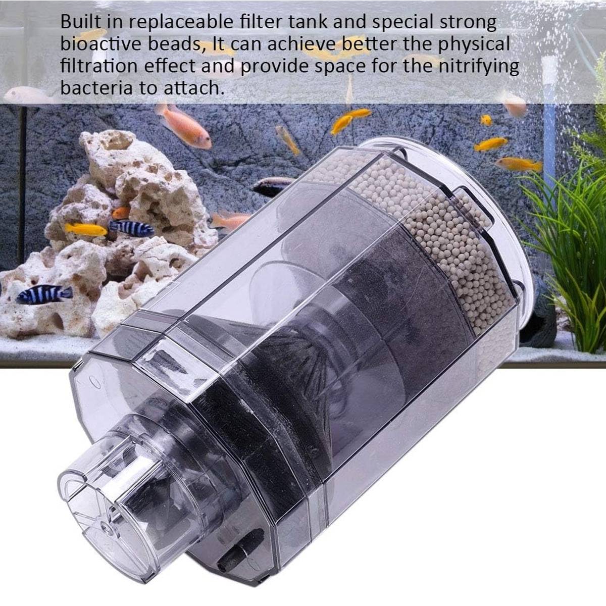 Toilet-Style Aquarium Filter - Suction Oxygenating Fish Tank Filter