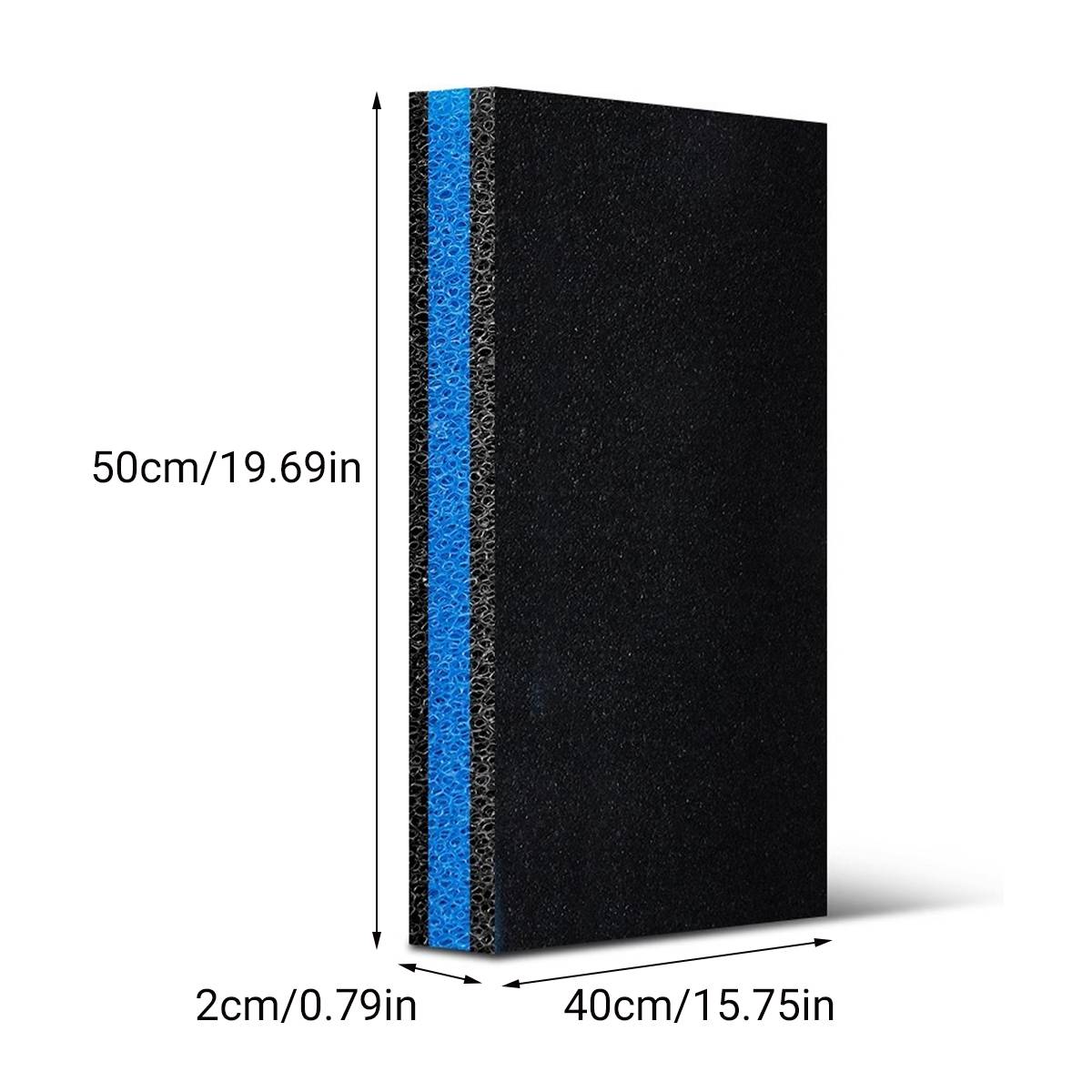 Aquarium Filter Sponge 2PCS - Biochemical Black Cotton Pad