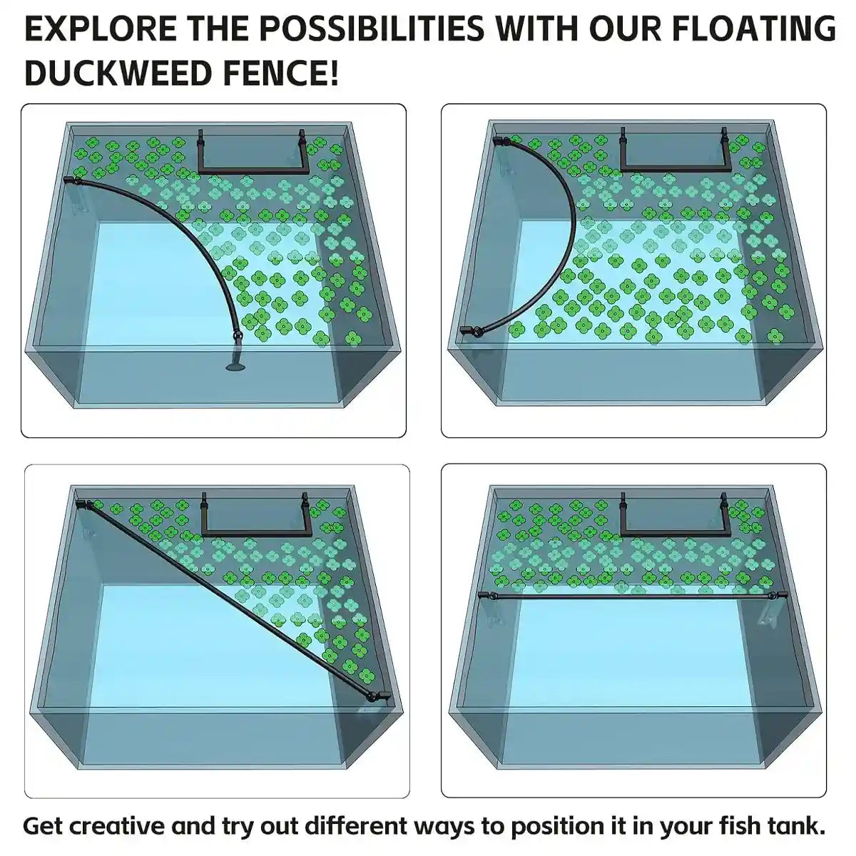 Adjustable Aquarium Floating Plant Corral Duckweed Divider Fence