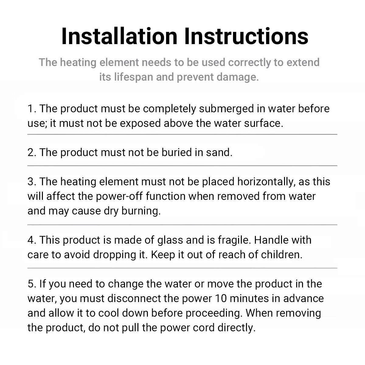 Aquarium Heating Rod - Auto Constant Temperature Fish Tank Heater