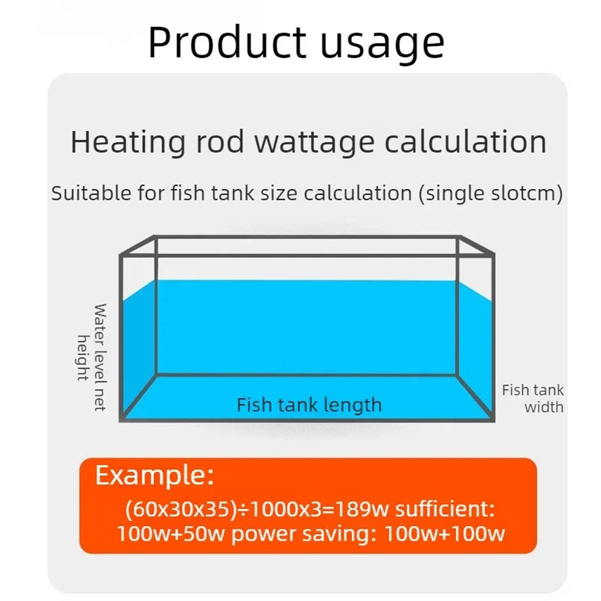 Quartz Aquarium Heating Rod - Explosion-Proof Fish Tank Heater (60W/100W)