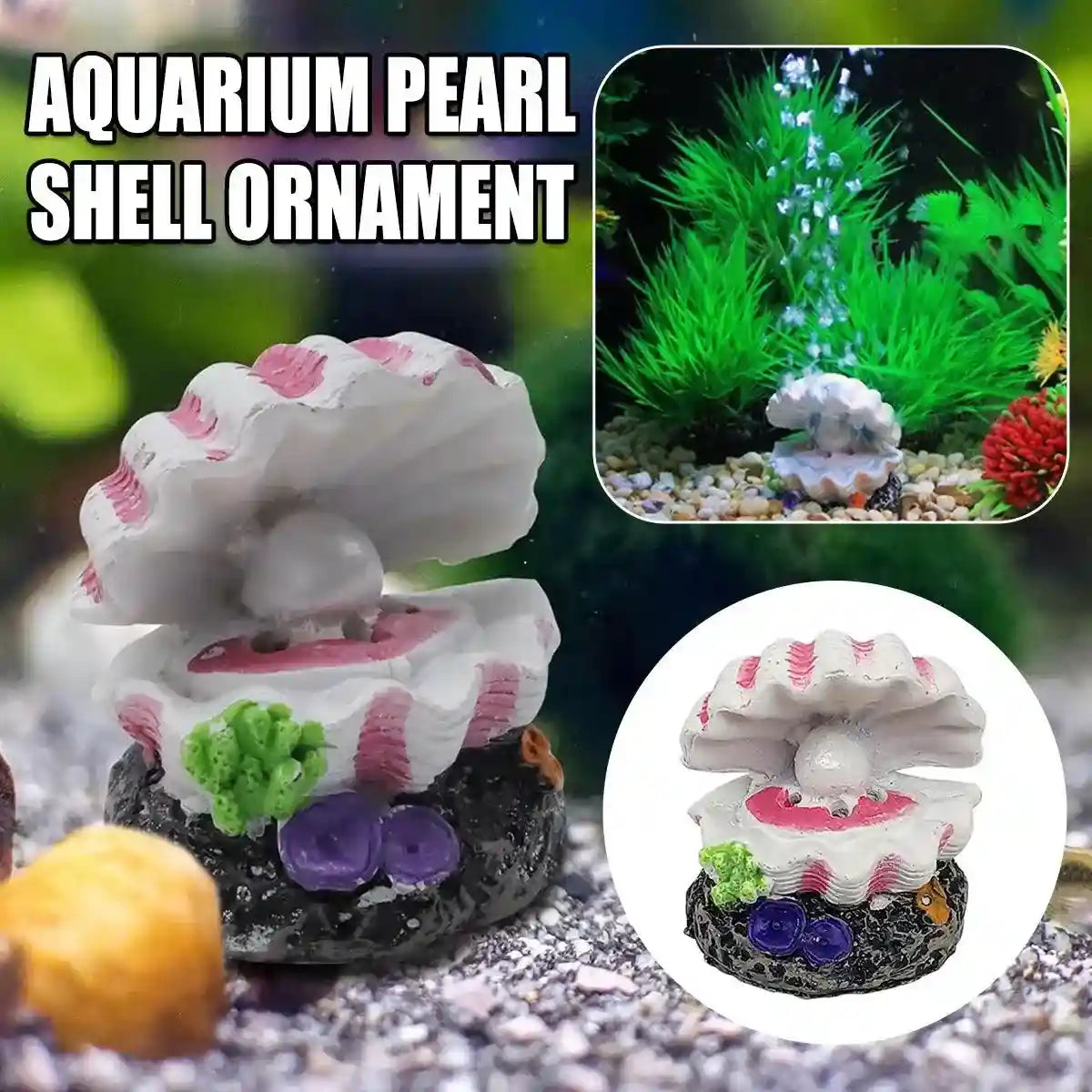 Aquarium Pearl Shell Ornament Decorative Aeration Bubble Feature