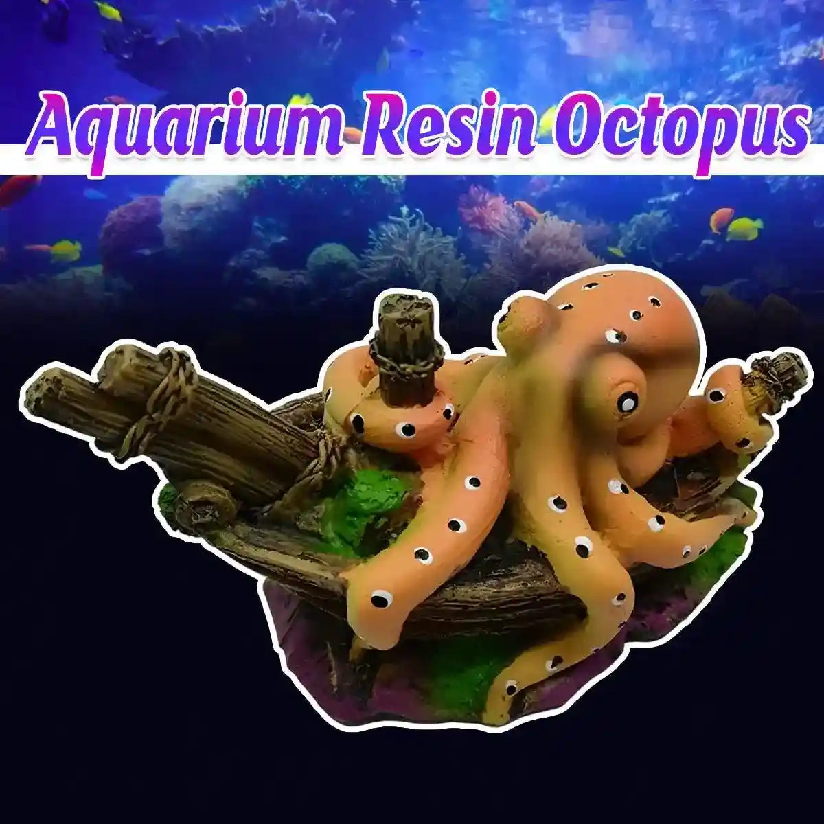 Realistic Octopus Aquarium Decoration Unique Shipwreck Ornament for Fish Tanks