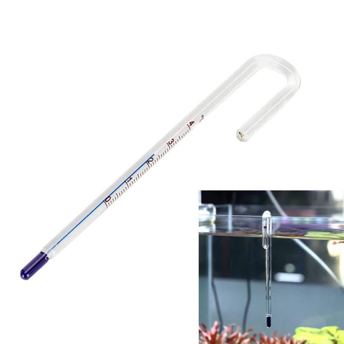 Fish Tank Thermometer - Stick-On LCD Aquarium Temperature Strip