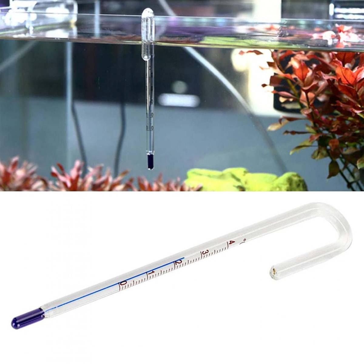 Fish Tank Thermometer - Stick-On LCD Aquarium Temperature Strip