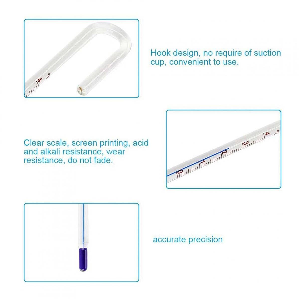 Fish Tank Thermometer - Stick-On LCD Aquarium Temperature Strip