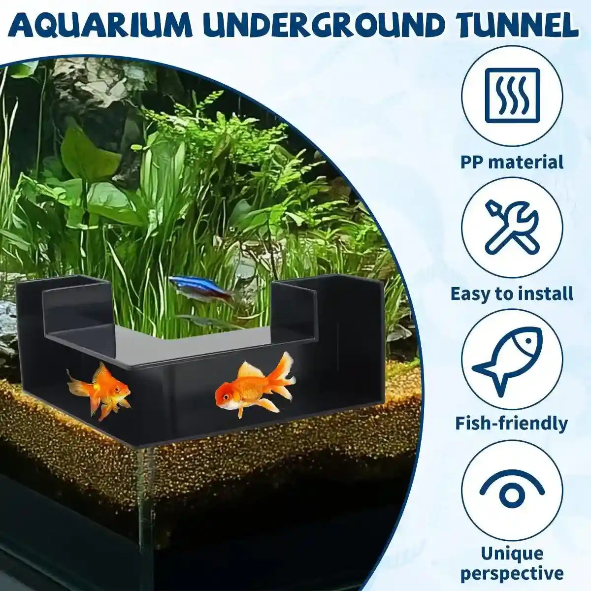 Creative Fish Hideout Aquarium Tunnel Space-Saving Underwater Shelter