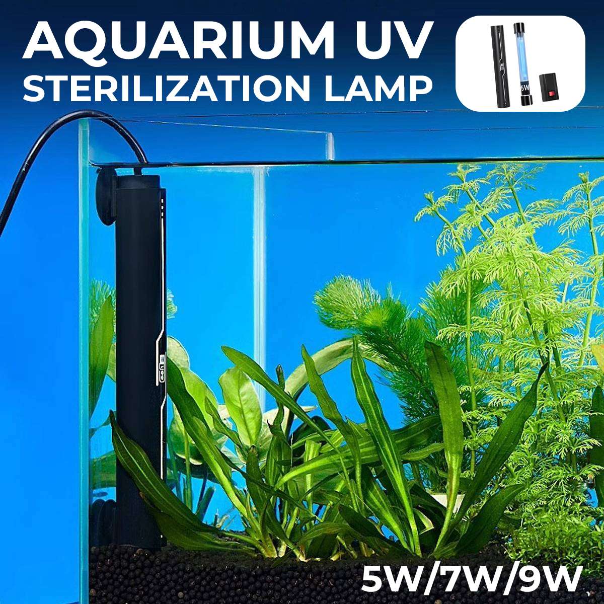 Aquarium UV Sterilizer Lamp - Yee Fish Tank Disinfection (5W/7W/9W)