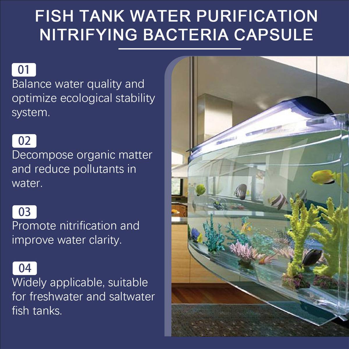 Aquarium Water Clarifier - Capsule Cleaner for Cloudy Fish Tanks