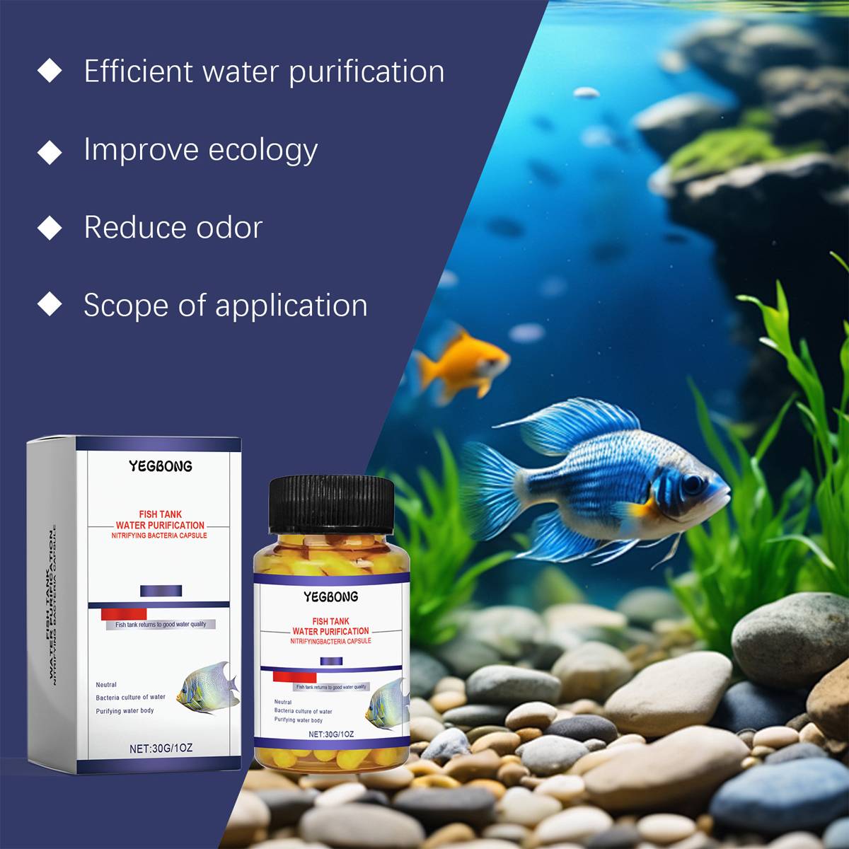 Aquarium Water Clarifier - Capsule Cleaner for Cloudy Fish Tanks