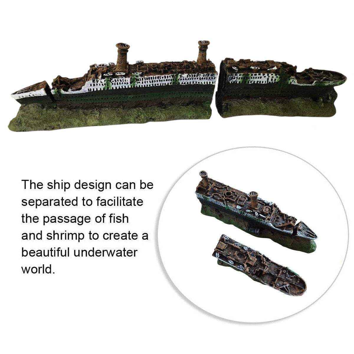 Titanic Shipwreck Aquarium Decoration Realistic Resin Design for Fish Tanks