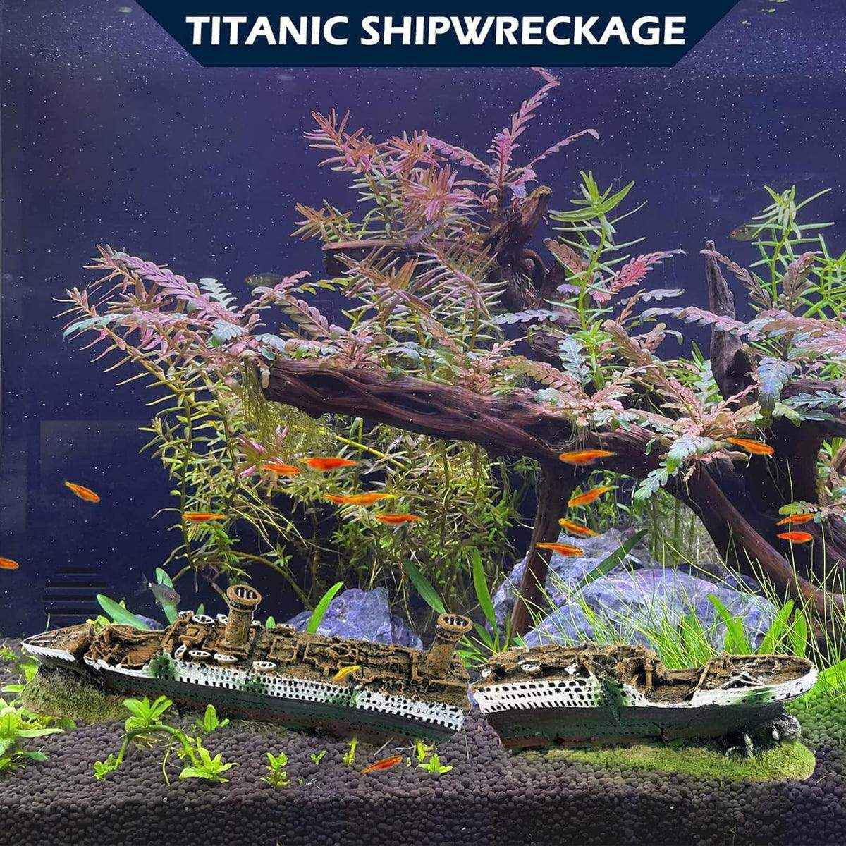 Titanic Shipwreck Aquarium Decoration Realistic Resin Design for Fish Tanks