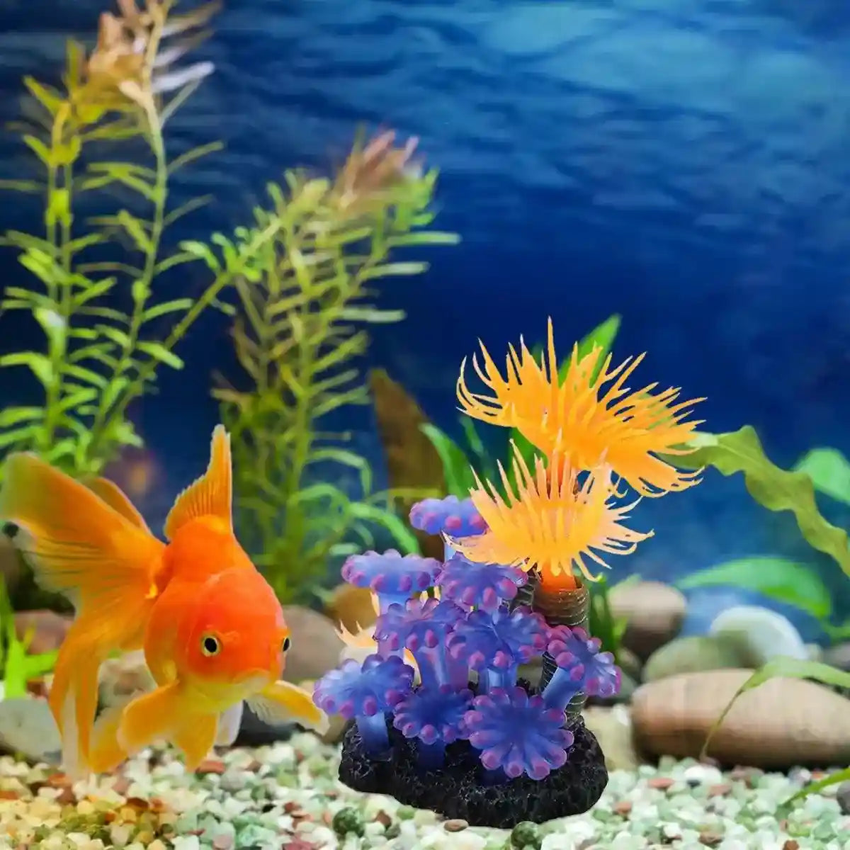 Vibrant Coral Aquarium Decoration – Realistic Artificial Anemone for Tanks