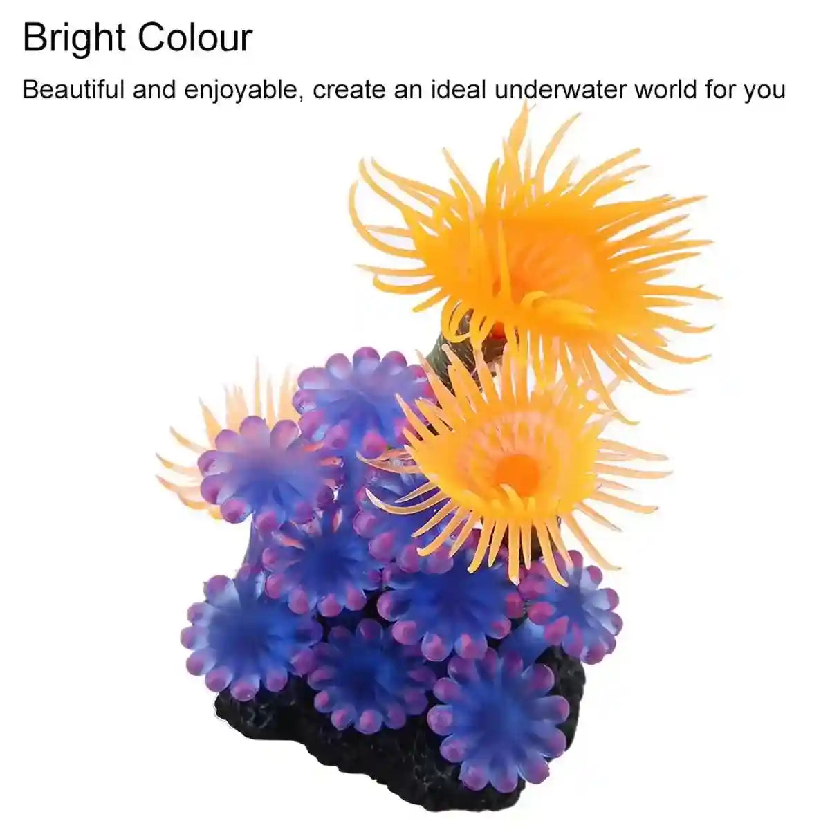 Vibrant Coral Aquarium Decoration – Realistic Artificial Anemone for Tanks