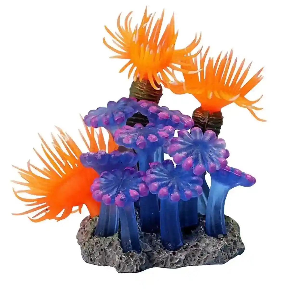 Vibrant Coral Aquarium Decoration – Realistic Artificial Anemone for Tanks