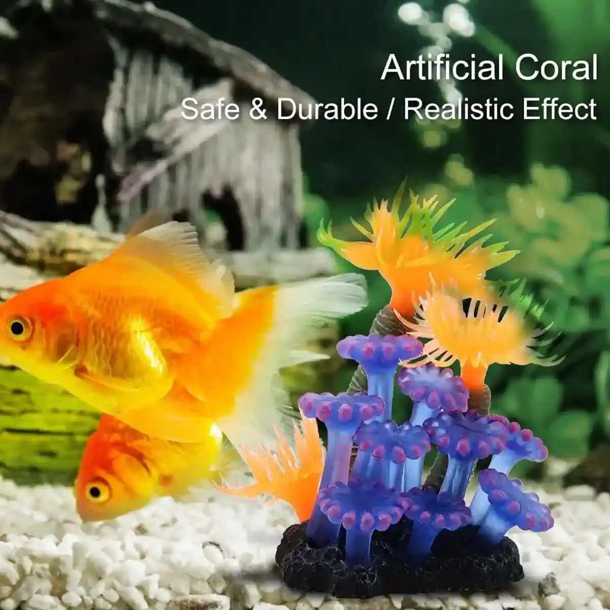 Vibrant Coral Aquarium Decoration – Realistic Artificial Anemone for Tanks