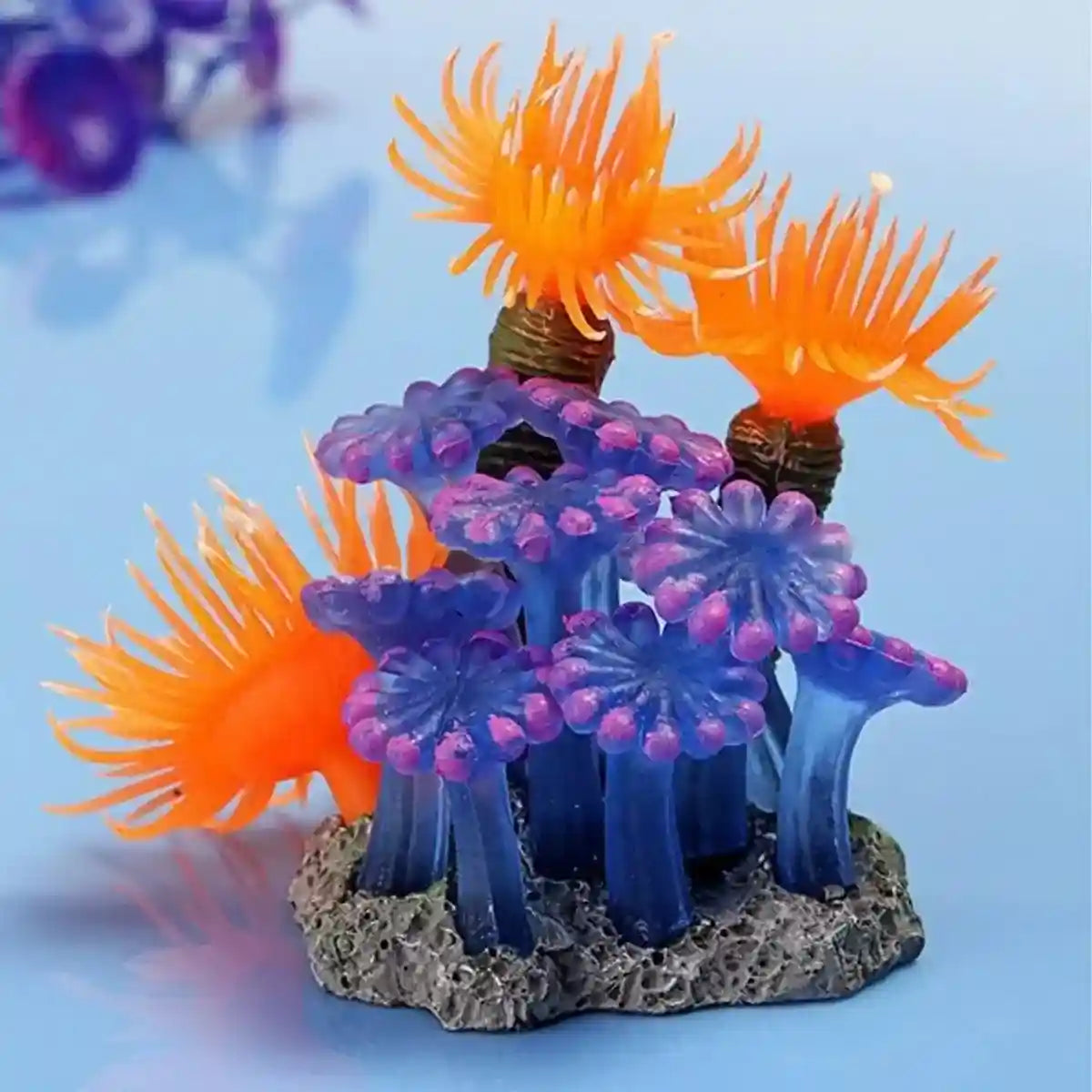 Vibrant Coral Aquarium Decoration – Realistic Artificial Anemone for Tanks