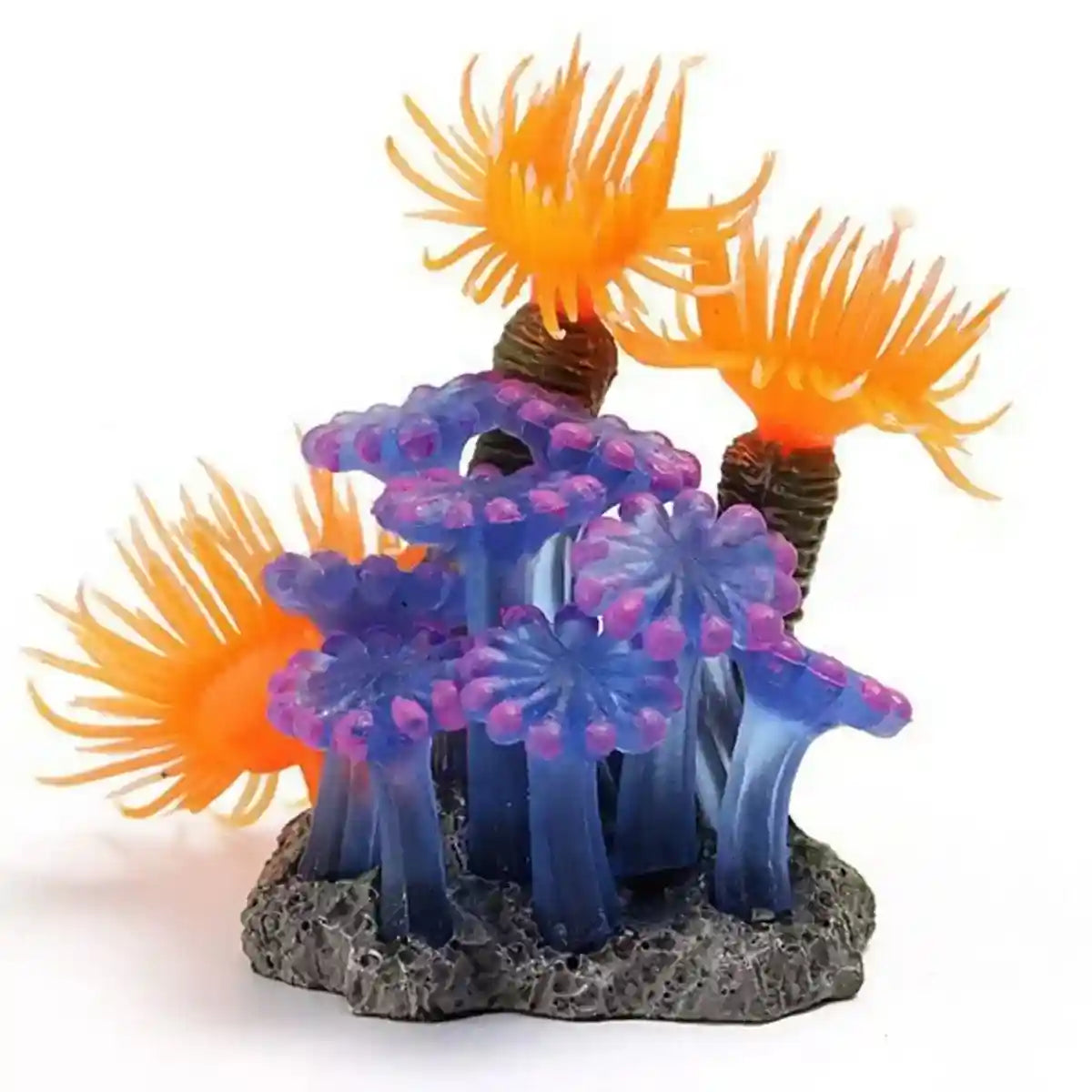 Vibrant Coral Aquarium Decoration – Realistic Artificial Anemone for Tanks
