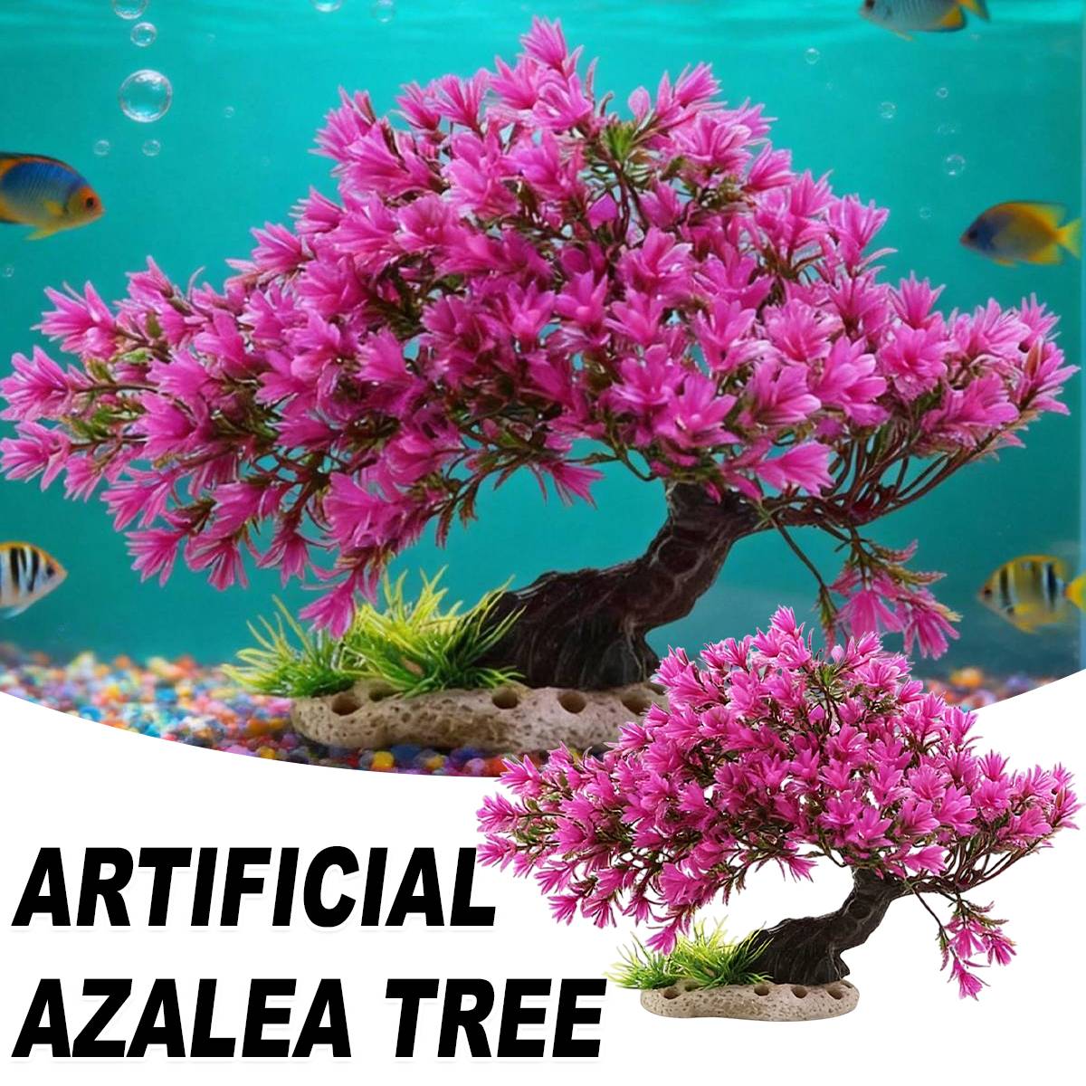 Artificial Azalea Tree Aquarium Decoration