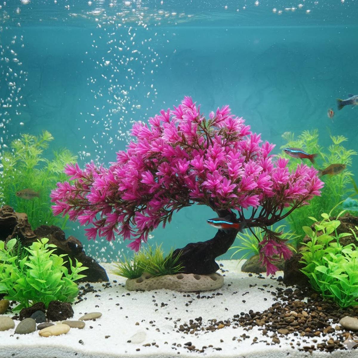 Artificial Azalea Tree Aquarium Decoration