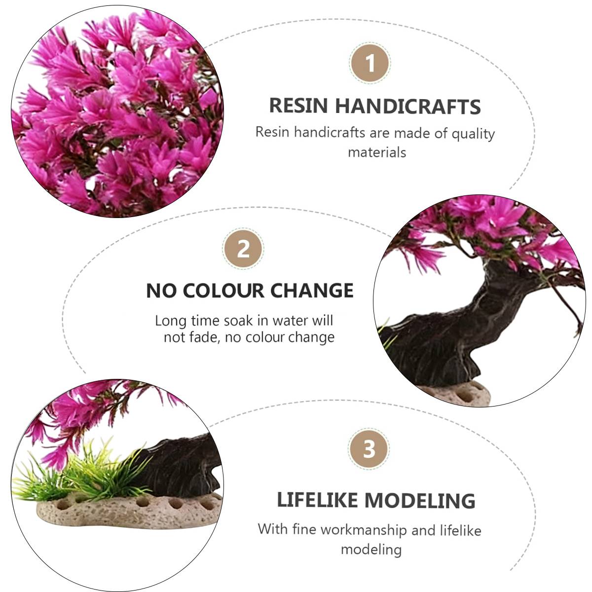 Artificial Azalea Tree Aquarium Decoration