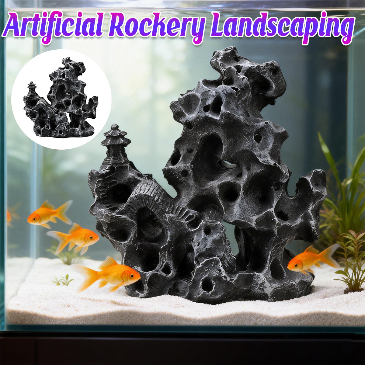 Aquarium Rock Ornament Resin Landscaping Decoration