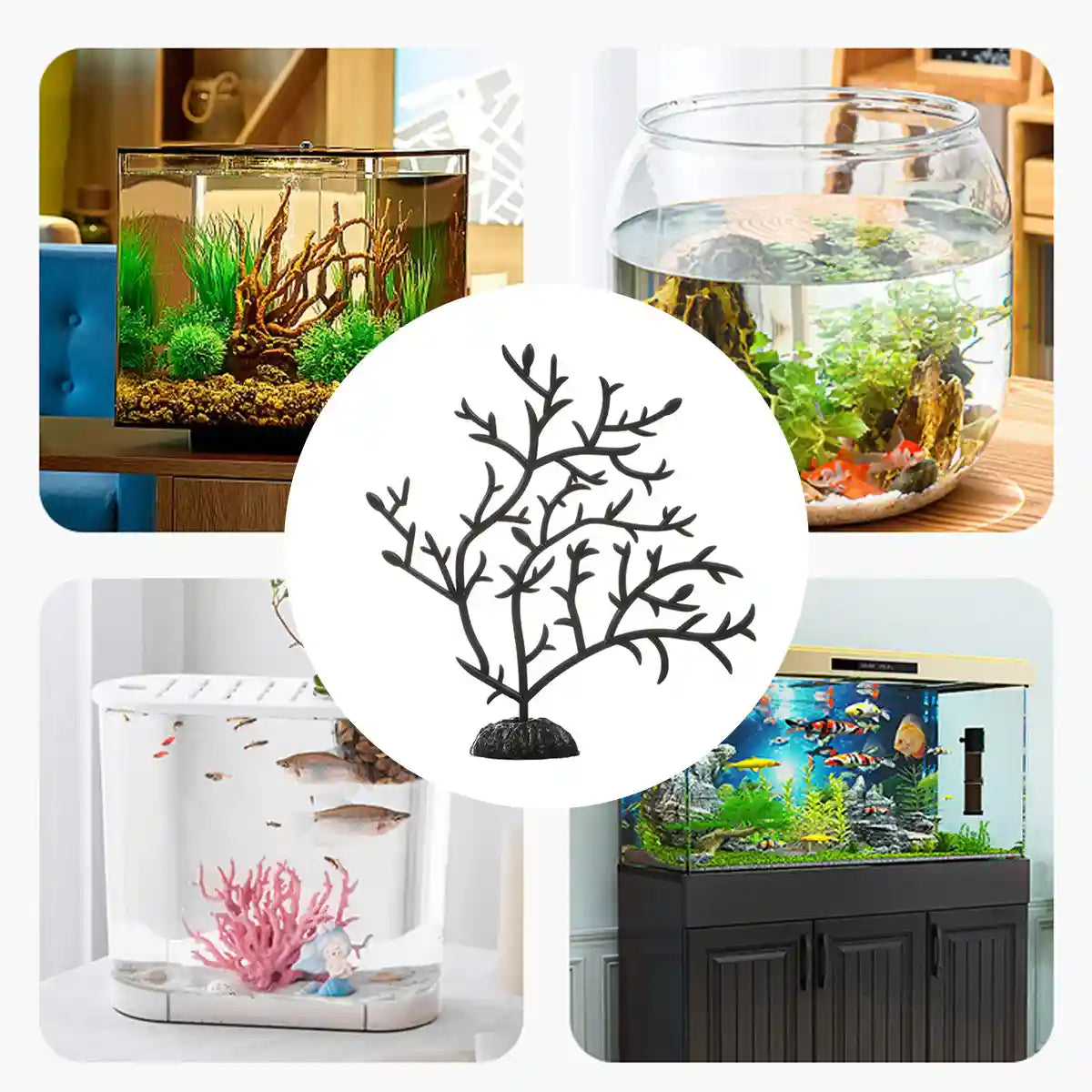 Artificial Coral Tree Aquarium Decor Set (10PCS)
