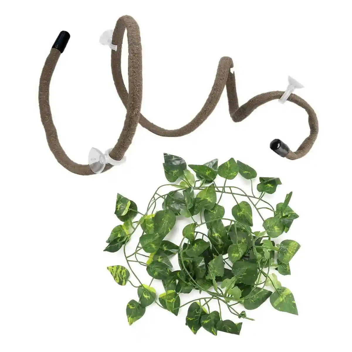 Reptile Climbing Branch with Suction Cups Realistic Jungle Decor for Terrariums