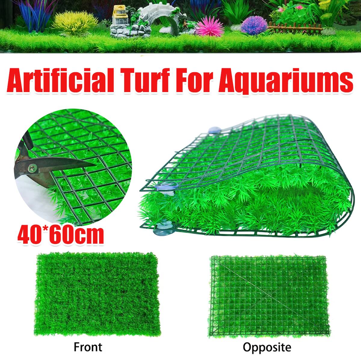 Artificial Aquarium Grass Mat 40×60cm