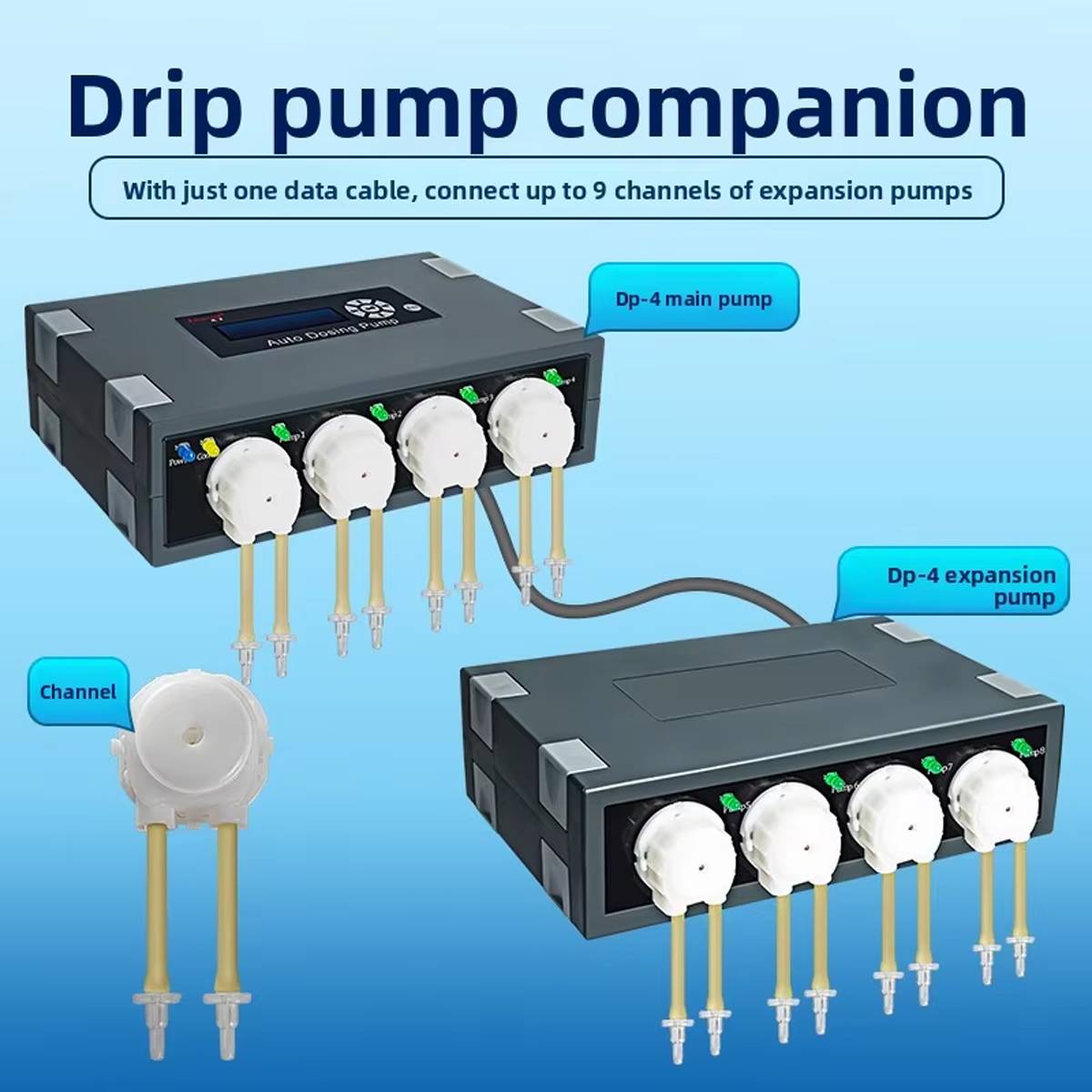 Aquarium Titration Pump DP4 - Reef Tank Dosing Pump 4-Channel