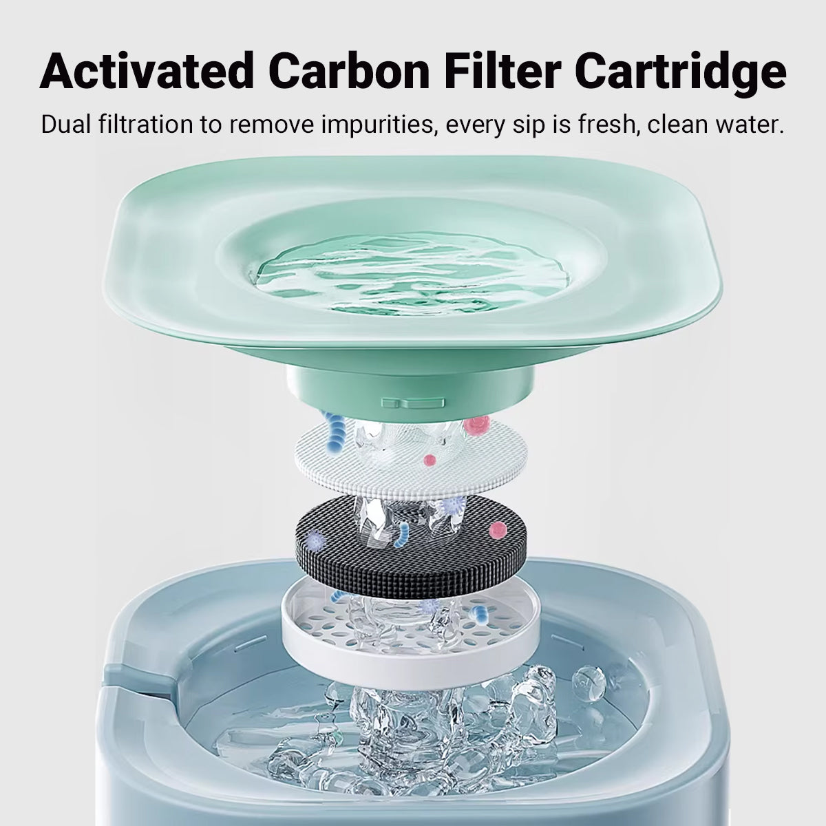 Automatic Pet Water Dispenser With Double Bowls