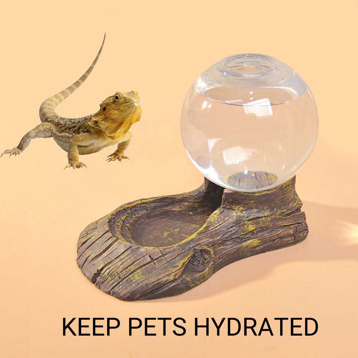 Reptile Water Dispenser Bowl Automatic Resin Drinking Dish