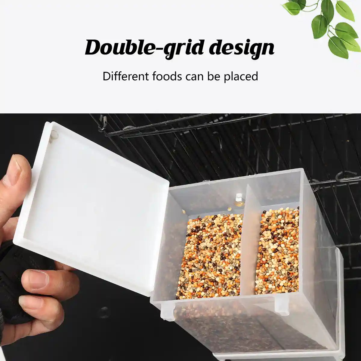 Automatic Bird Feeder with Double Grid and Easy-Clean Tray