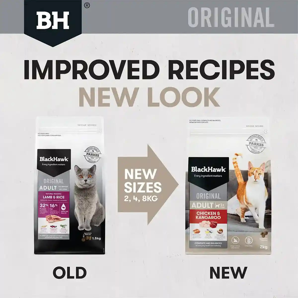 Black Hawk Original Dry Cat Food Adult Chicken And Kangaroo 4/8KG