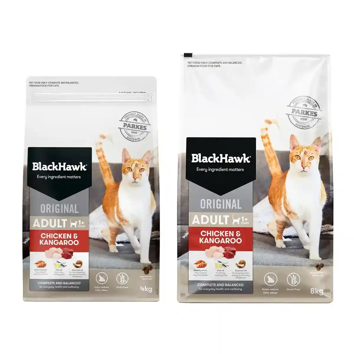 Black Hawk Original Dry Cat Food Adult Chicken And Kangaroo 4/8KG