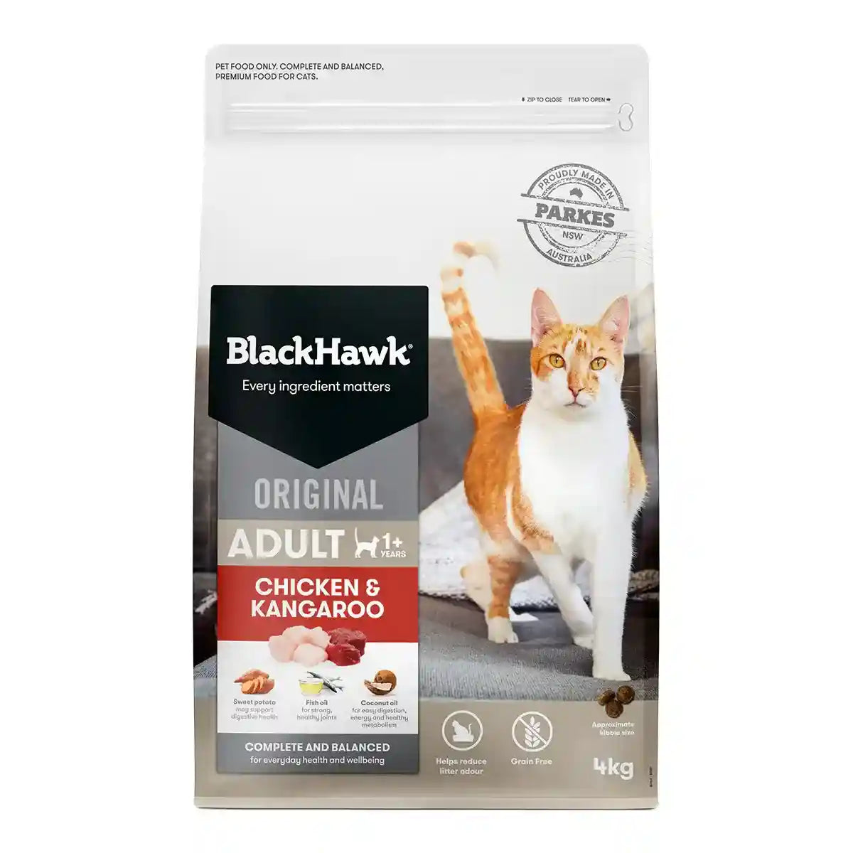 Black Hawk Original Dry Cat Food Adult Chicken And Kangaroo 4/8KG