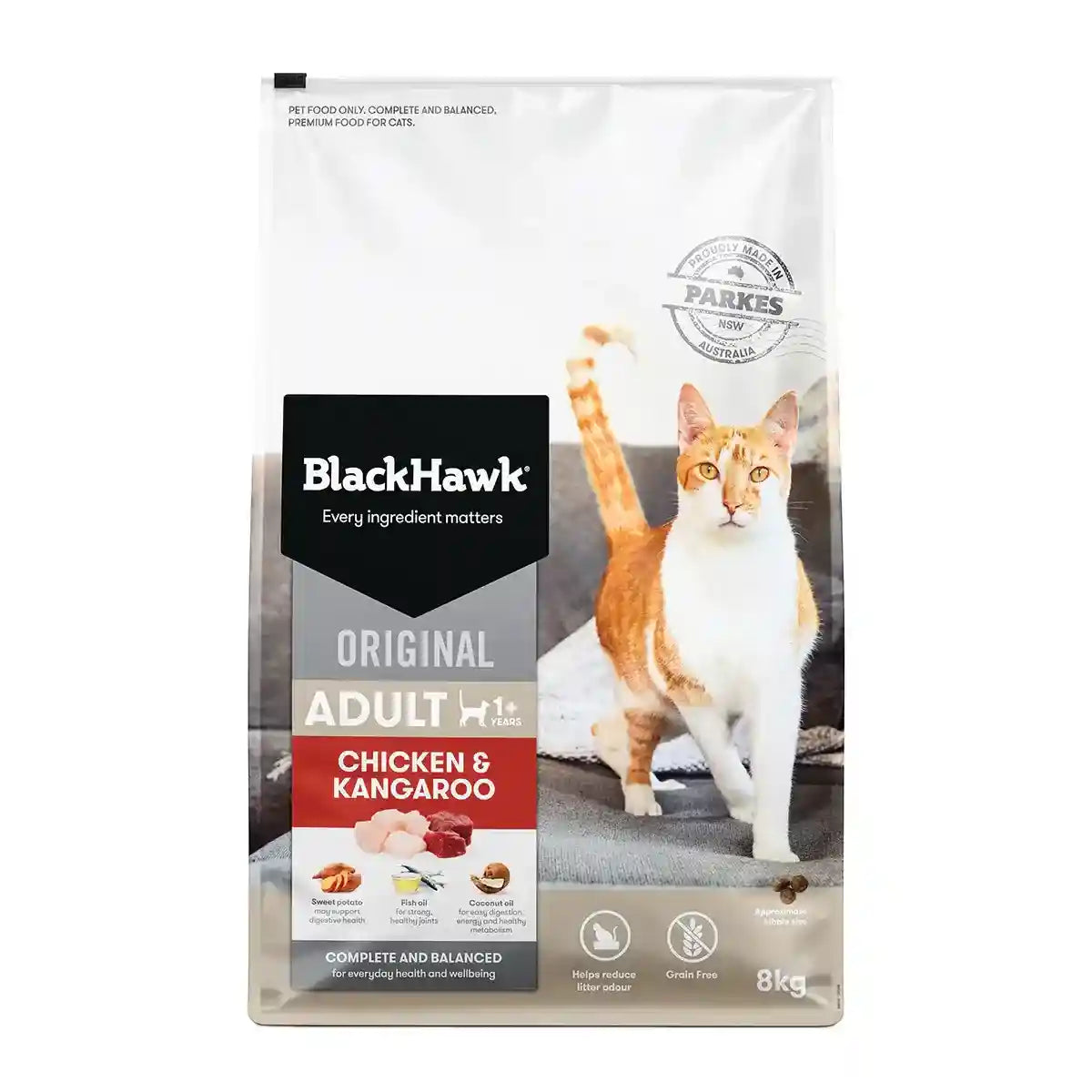 Black Hawk Original Dry Cat Food Adult Chicken And Kangaroo 4/8KG