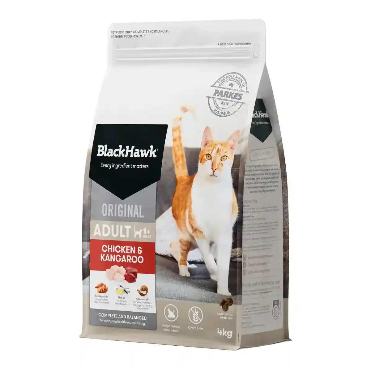 Black Hawk Original Dry Cat Food Adult Chicken And Kangaroo 4/8KG