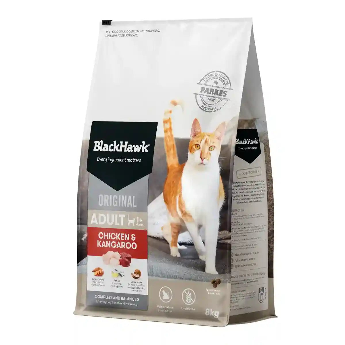 Black Hawk Original Dry Cat Food Adult Chicken And Kangaroo 4/8KG