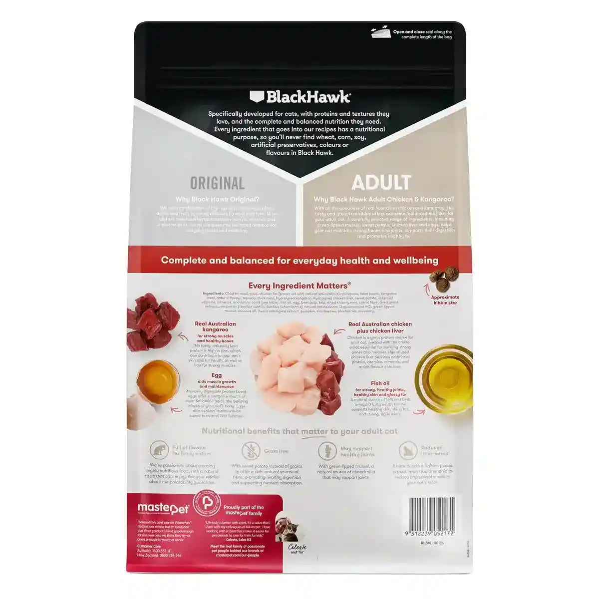 Black Hawk Original Dry Cat Food Adult Chicken And Kangaroo 4/8KG