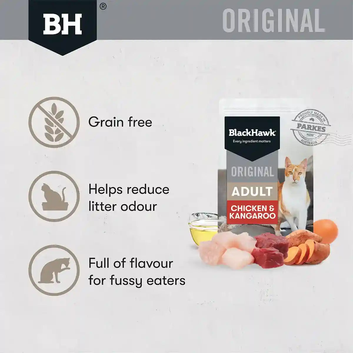 Black Hawk Original Dry Cat Food Adult Chicken And Kangaroo 4/8KG