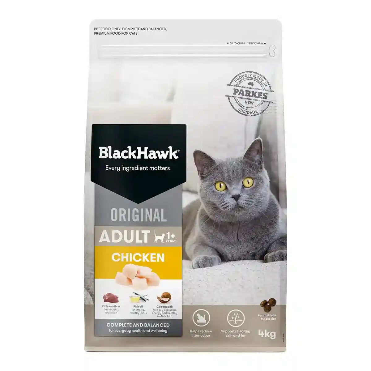 Black Hawk Original Dry Cat Food Adult Chicken 4/12KGKG