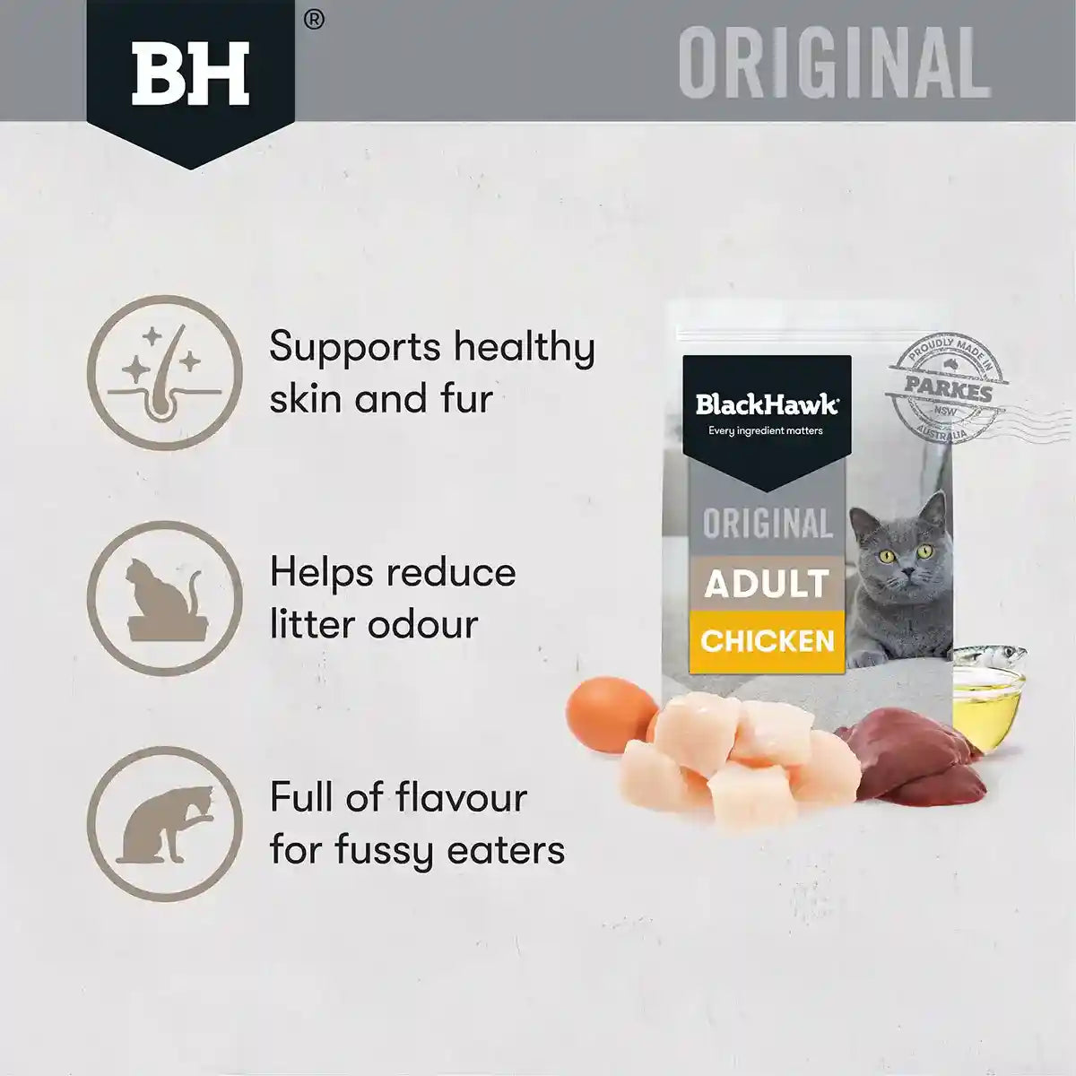 Black Hawk Original Dry Cat Food Adult Chicken 4/12KGKG