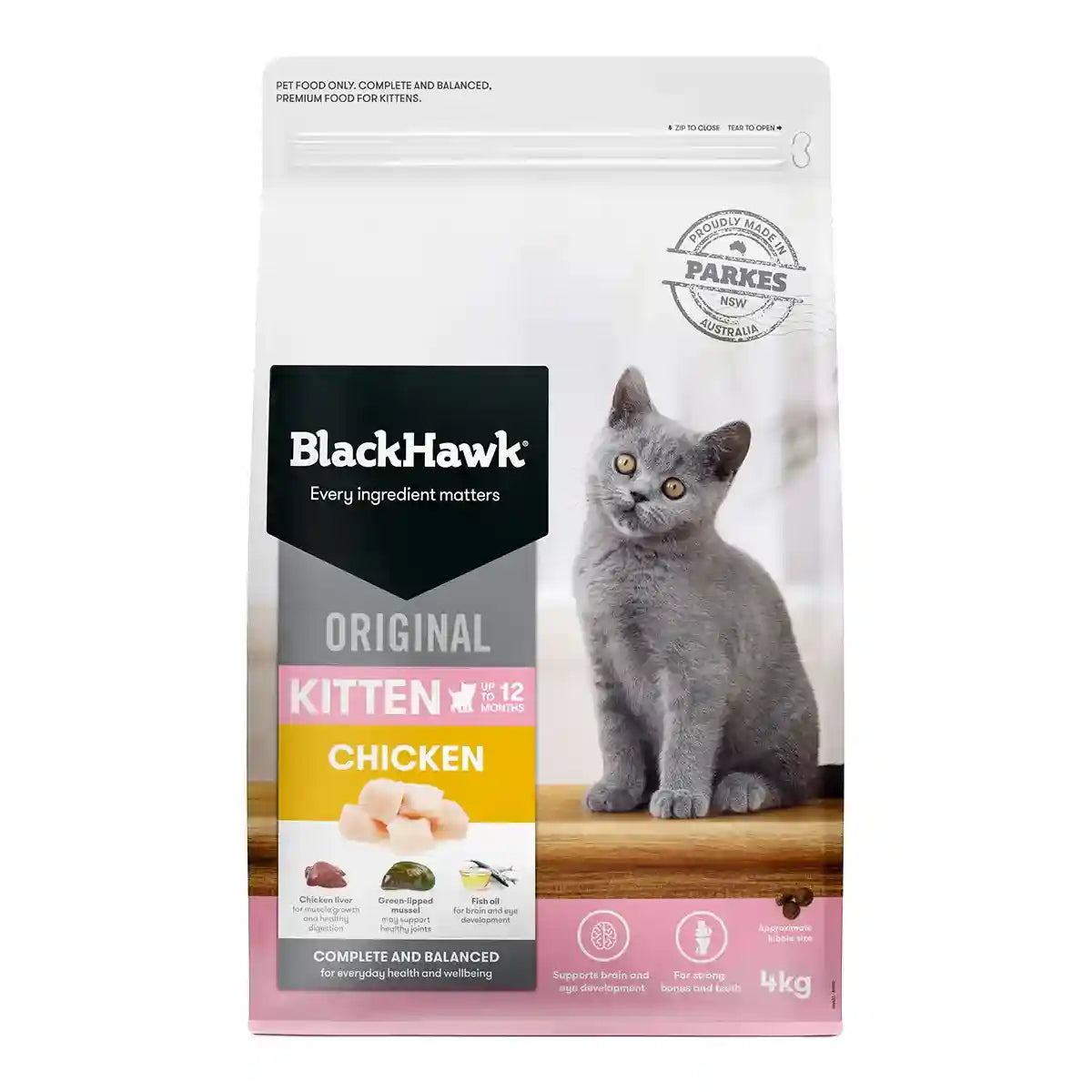 Black Hawk Original Dry Cat Food Kitten Chicken 4/8KG