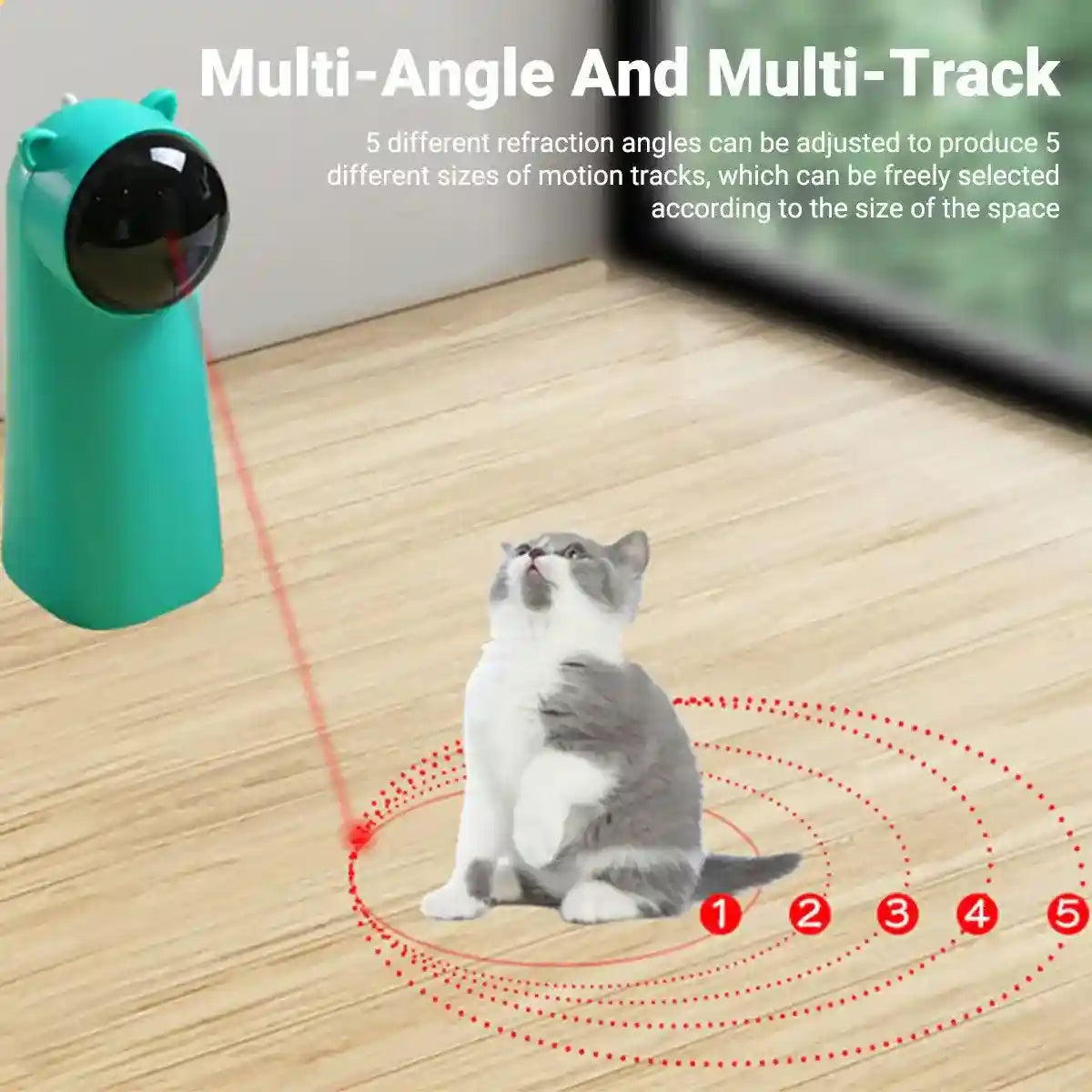 Interactive Laser Cat Toy Smart Automatic Cat Laser with Multiple Modes