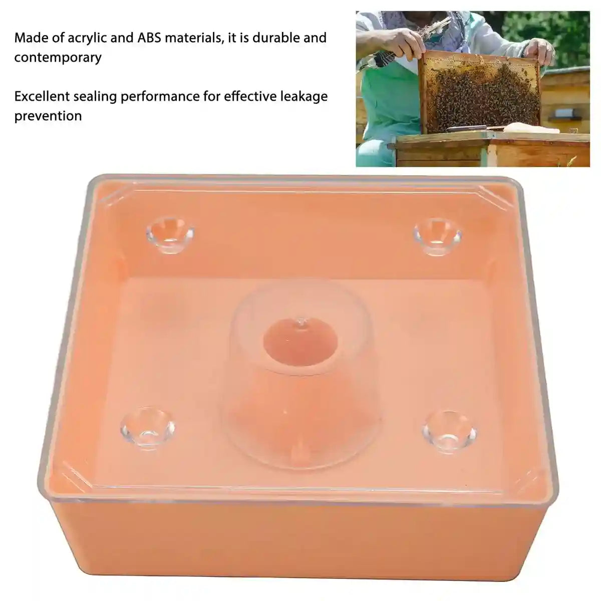 2PCS Square Hive Bee Feeder 1.6L Leakproof Acrylic Design