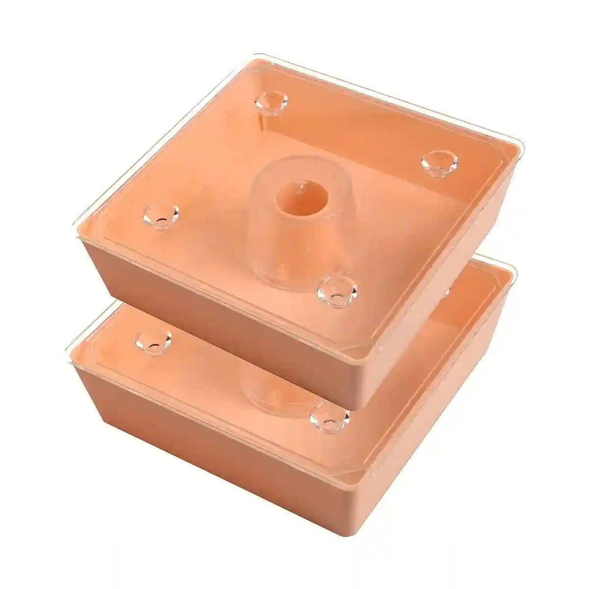 2PCS Square Hive Bee Feeder 1.6L Leakproof Acrylic Design