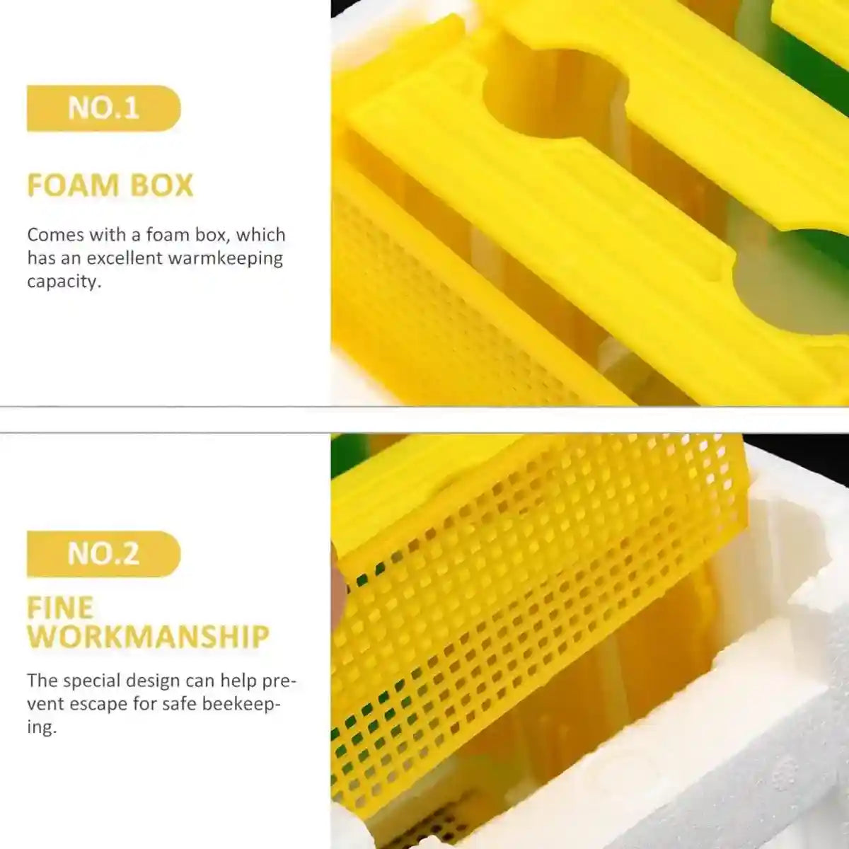 Insulated Foam Bee Boxes for Queen Rearing and Hive Expansion